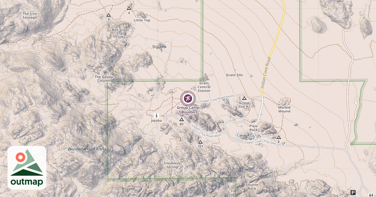Map of Group Camp 1 Boulders