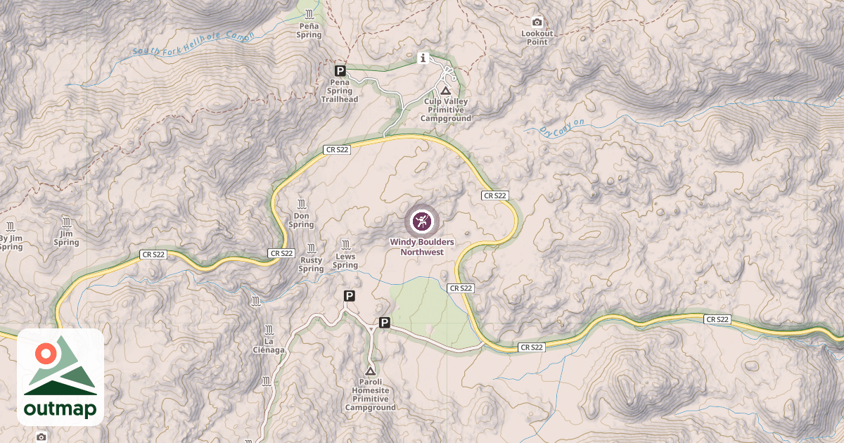 Map of Windy Boulders Northwest