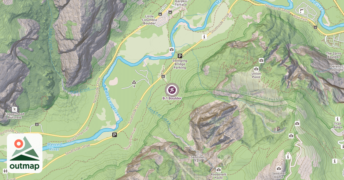 Map of B-1 Boulder