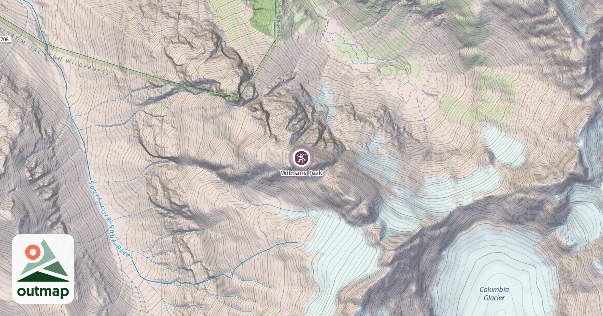 Map of Wilmans Peak