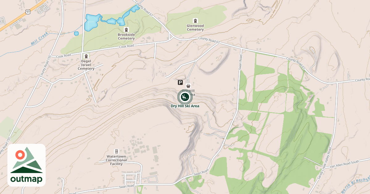 Map of Dry Hill Ski Area