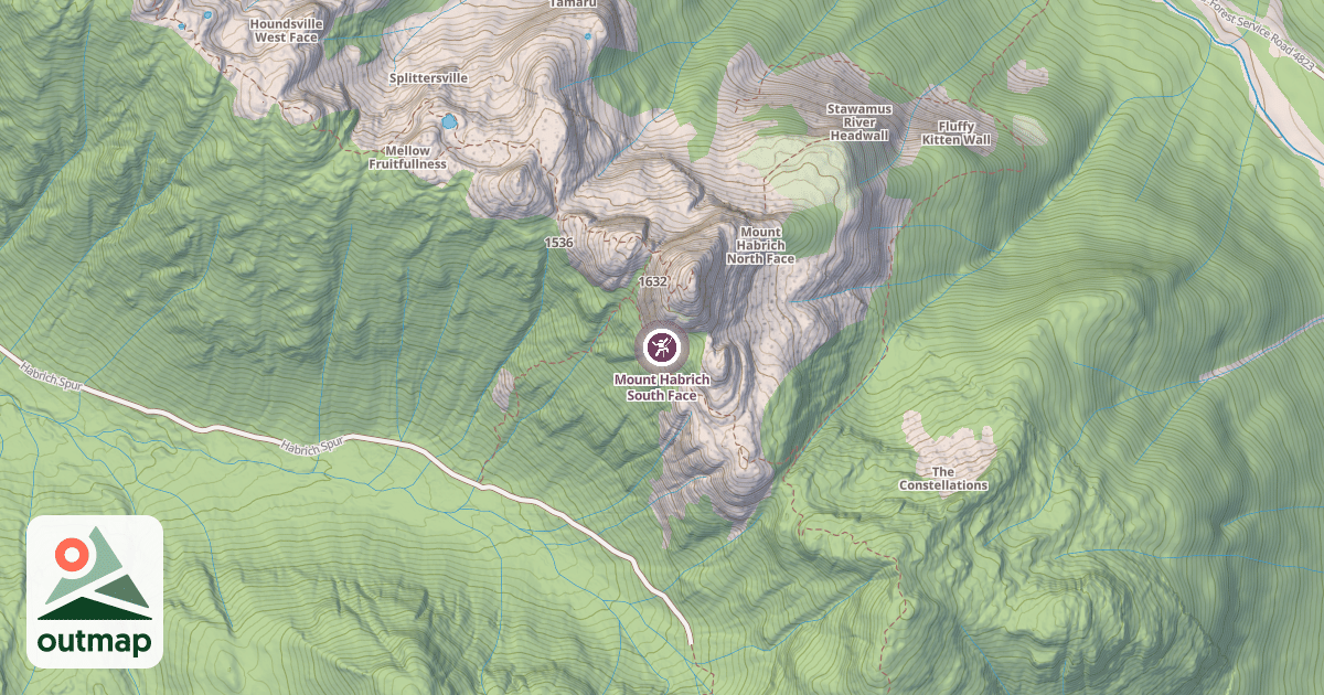 Map of Mount Habrich South Face
