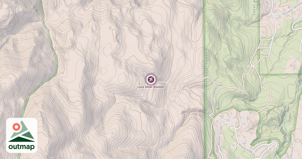 Map of Lava Moat Boulder