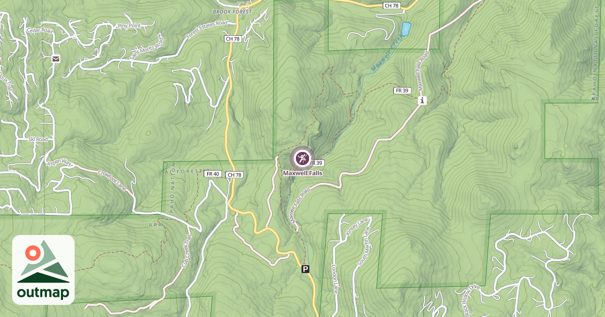 Map of Maxwell Falls
