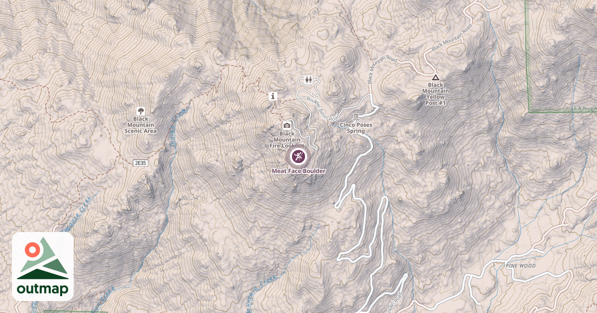 Map of Meat Face Boulder