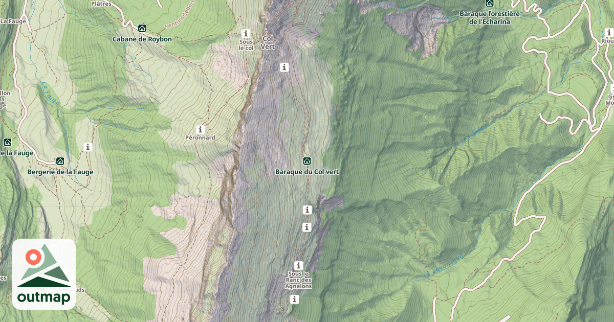 Map of Baraque du Col vert