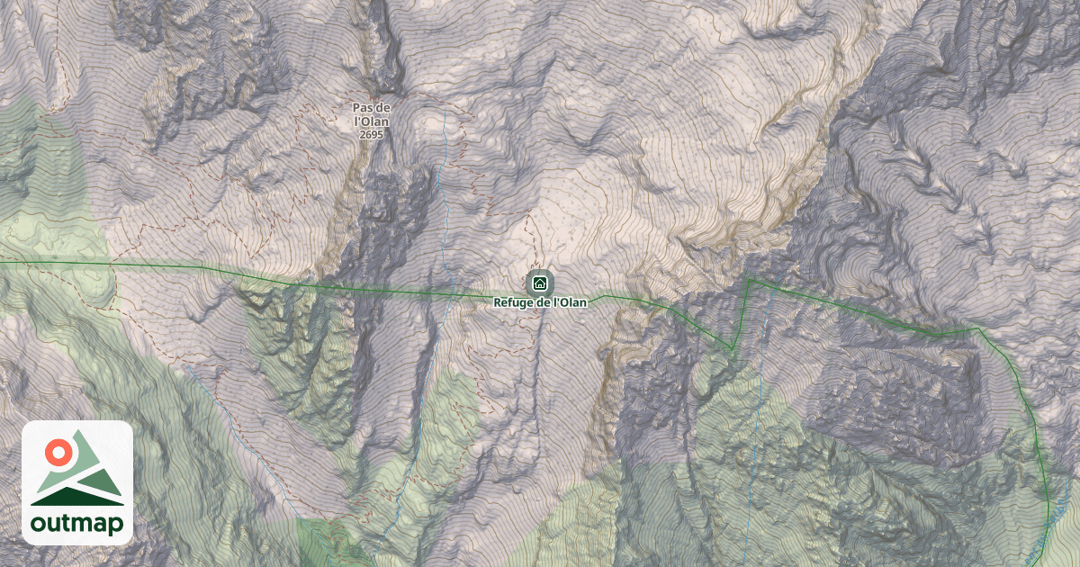 Map of Refuge de l'Olan
