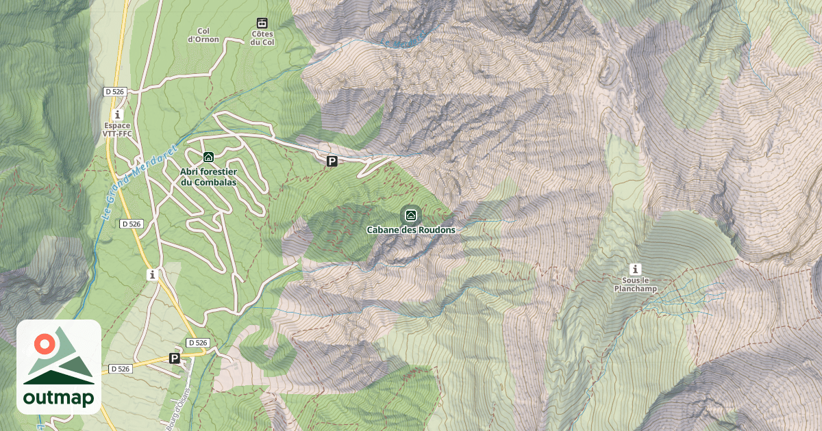 Map of Cabane des Roudons