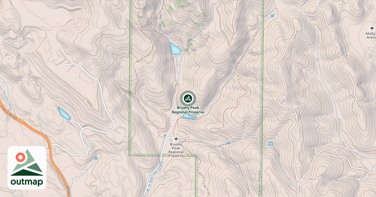 Map of Brushy Peak Regional Preserve