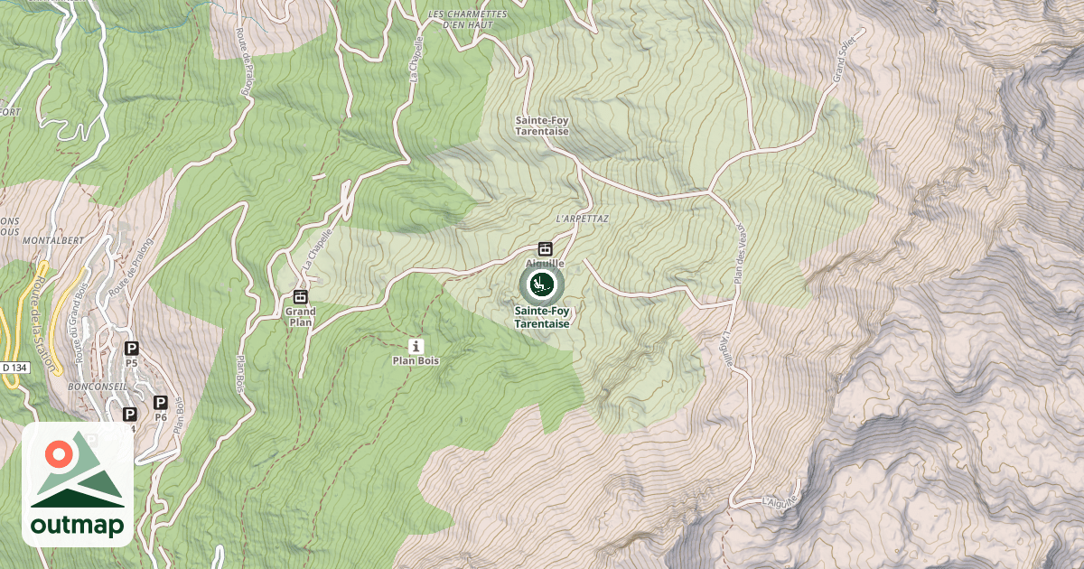 Map of Sainte-Foy Tarentaise