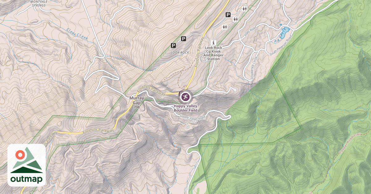 Map of Happy Valley Boulder Field