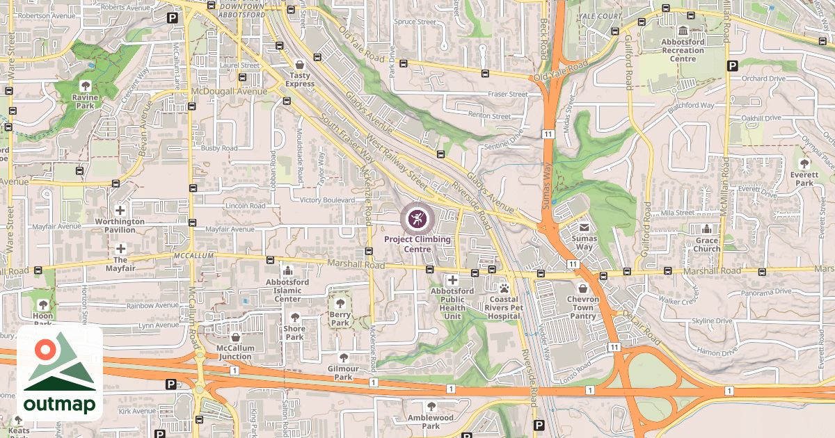 Map of Project Climbing Centre