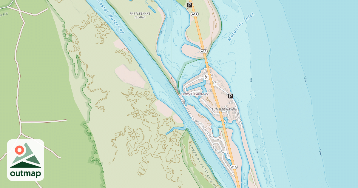 Map of Pretty OK Arete in St. Johns