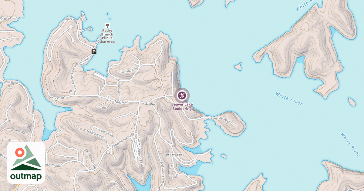 Map of Beaver Lake Bouldering