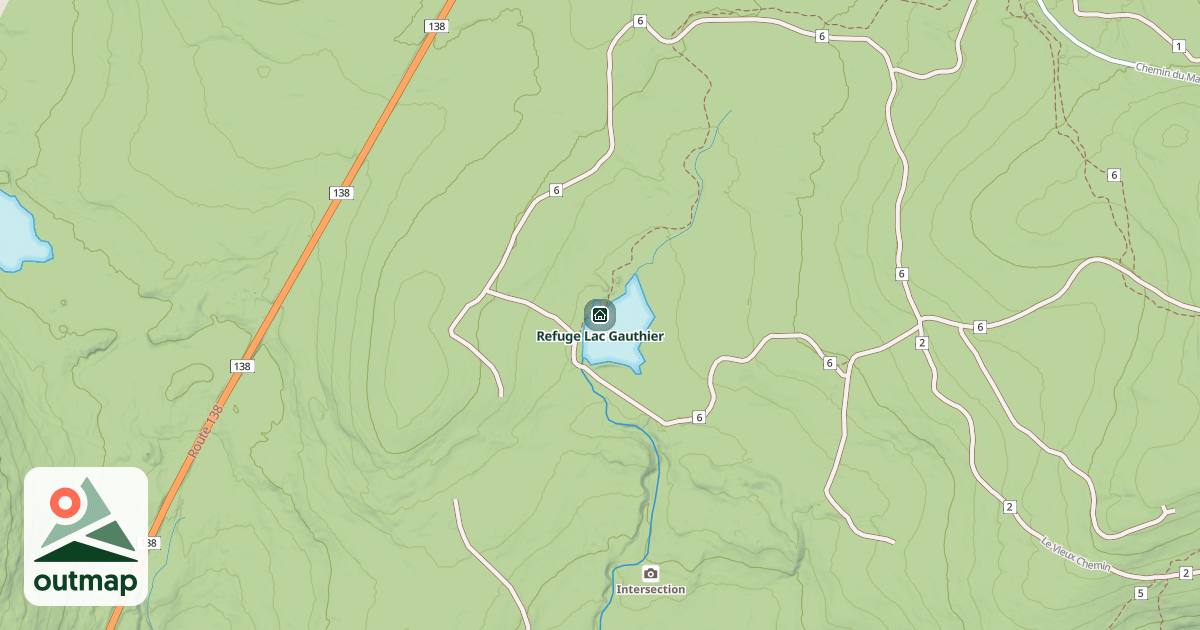 Map of Refuge Lac Gauthier