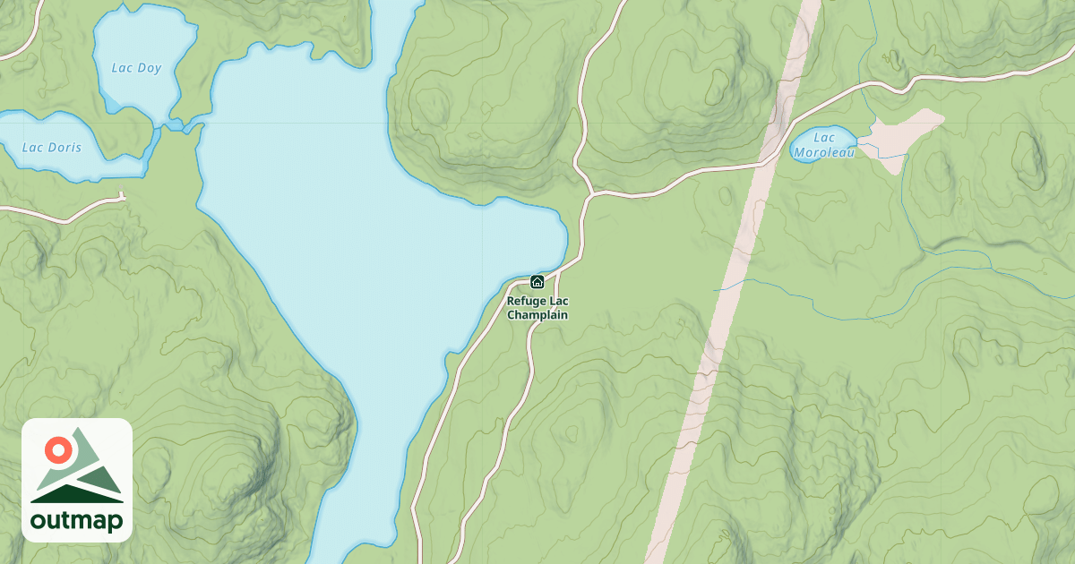 Map of Refuge Lac Champlain