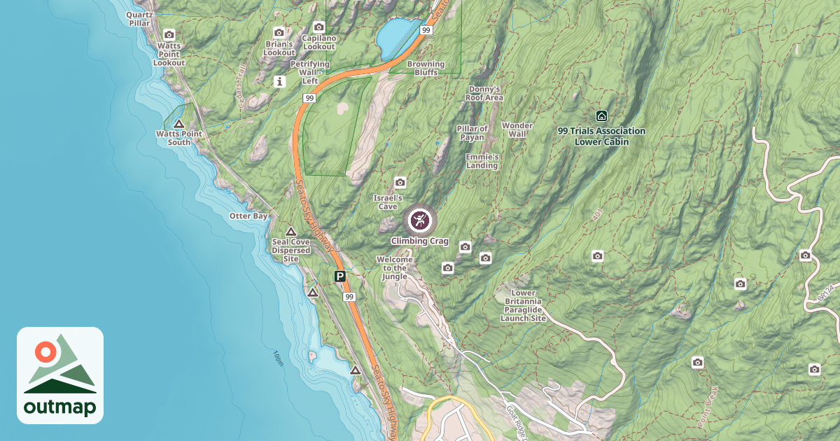 Map of Climbing Crag