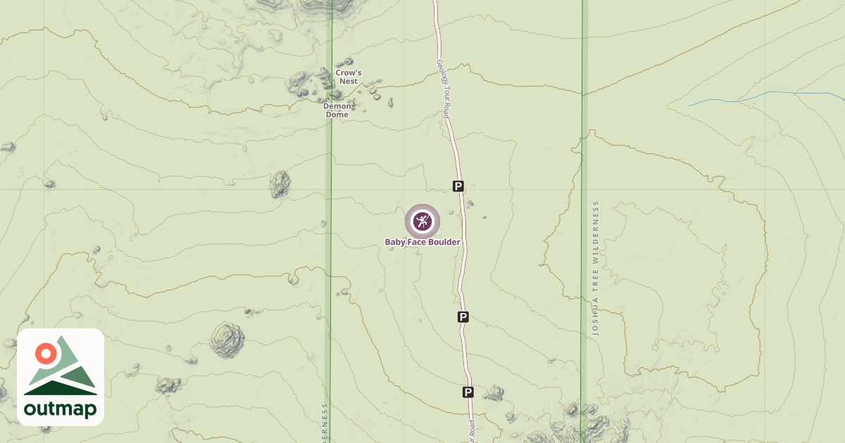 Map of Baby Face Boulder
