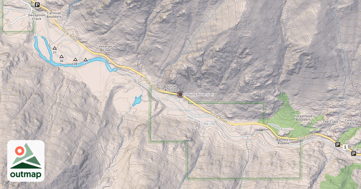 Map of Climbing Route Start