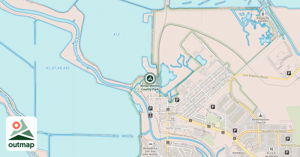 Map of Alviso Marina County Park