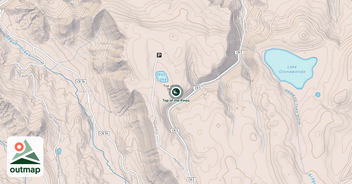 Map of Top of the Pines