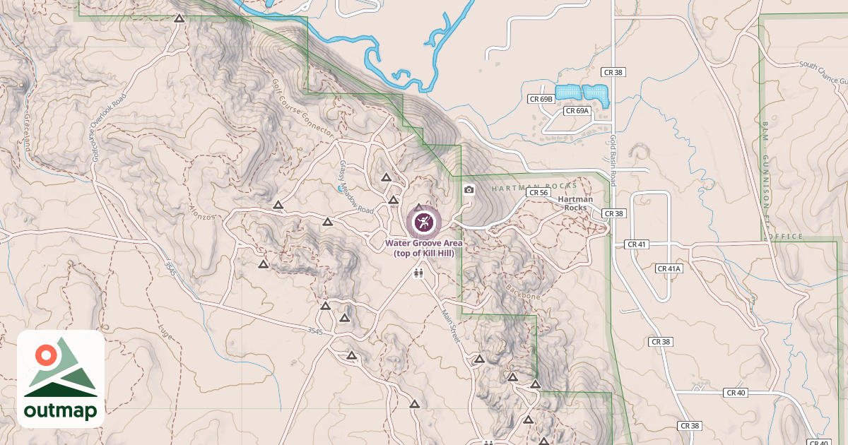 Map of Water Groove Area (top of Kill Hill)
