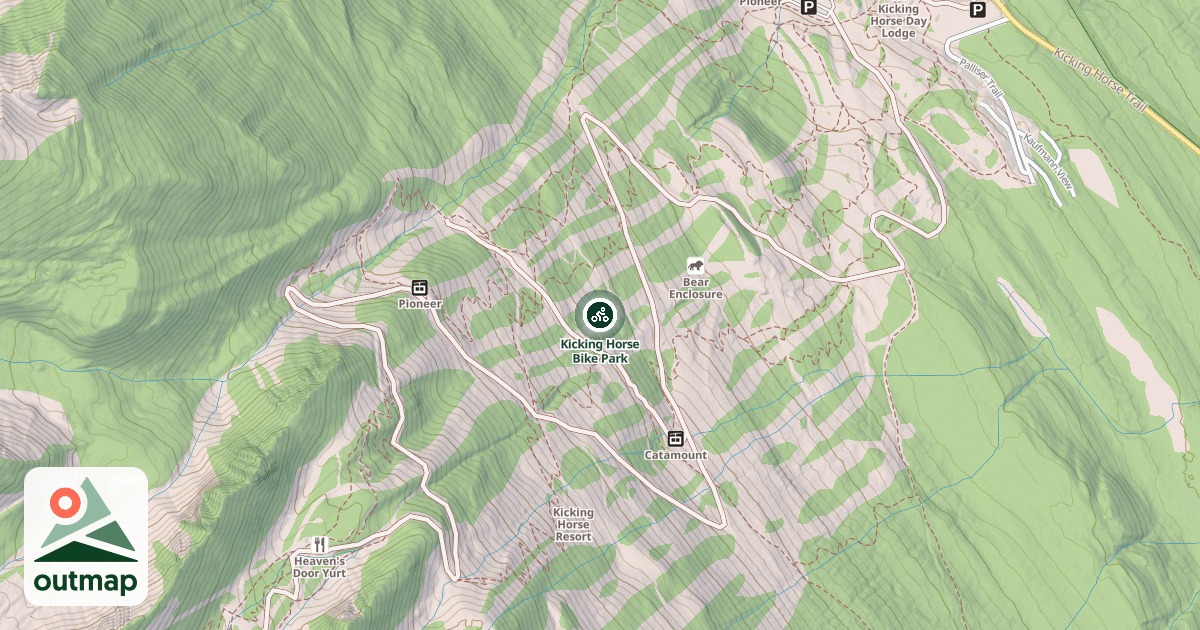 Map of Kicking Horse Bike Park