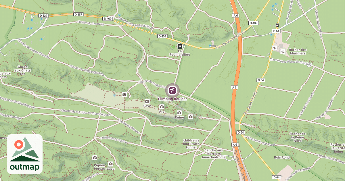 Map of Climbing Boulder