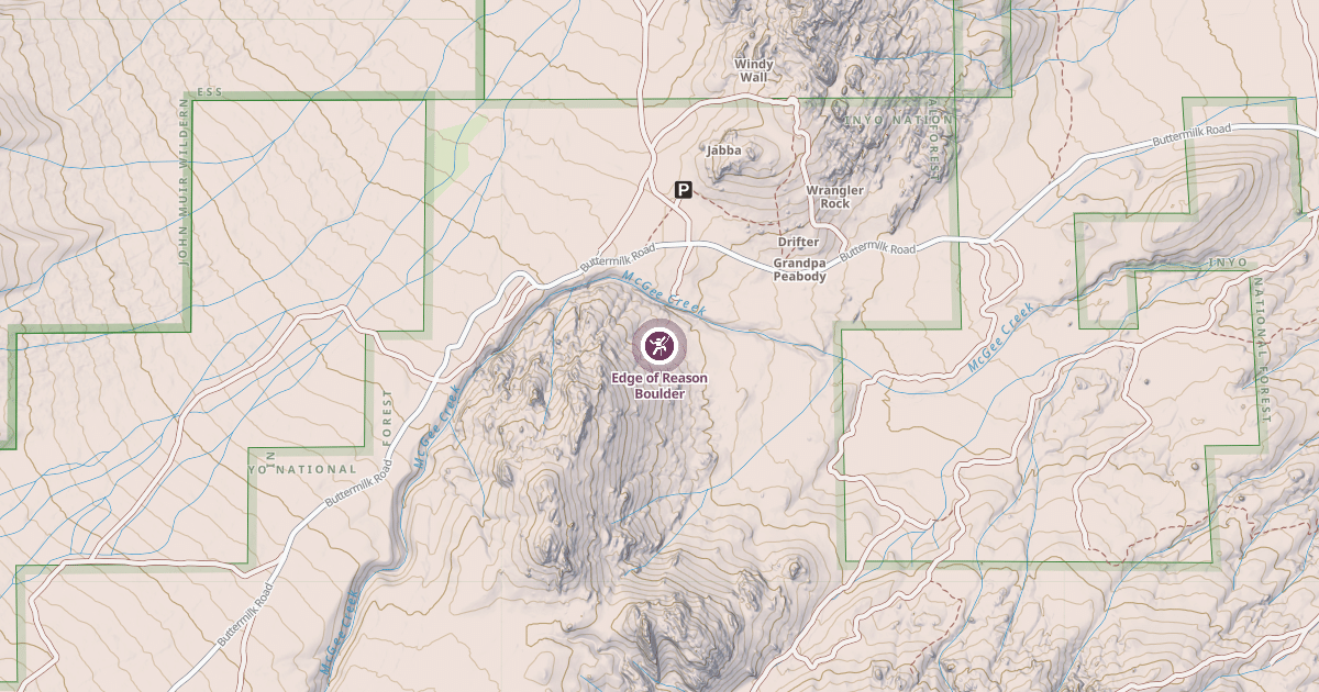 Map preview of Edge of Reason Boulder