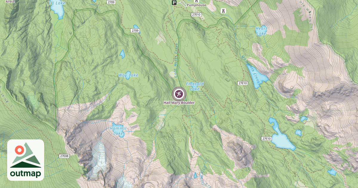 Map of Hail Mary Boulder