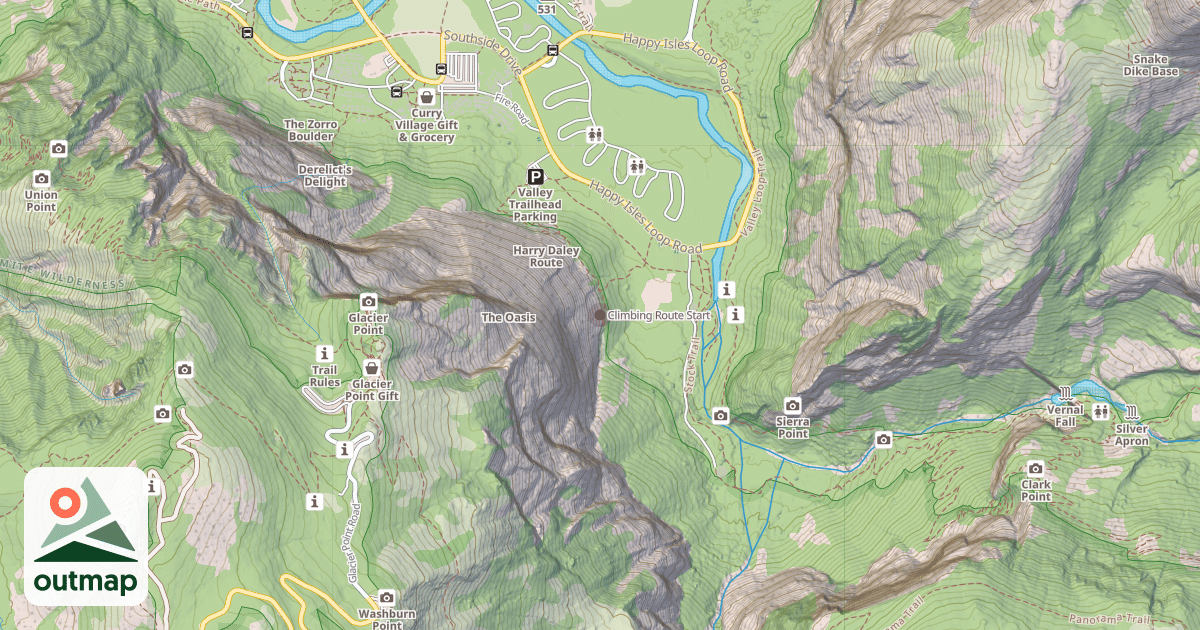 Map of Climbing Route Start