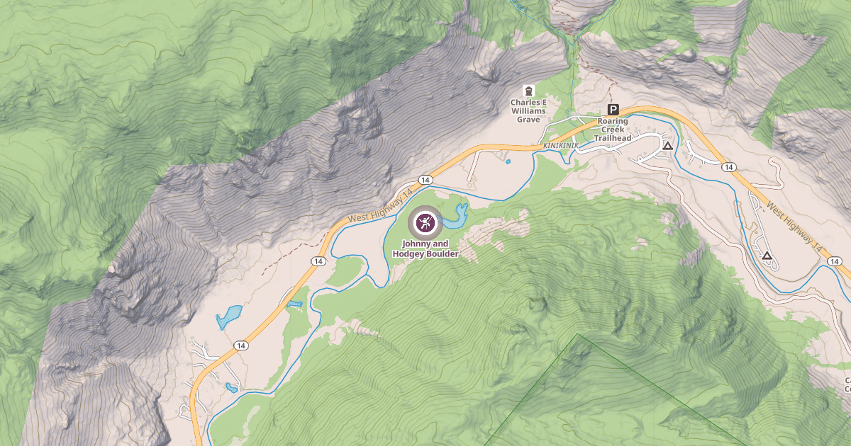 Map preview of Johnny and Hodgey Boulder