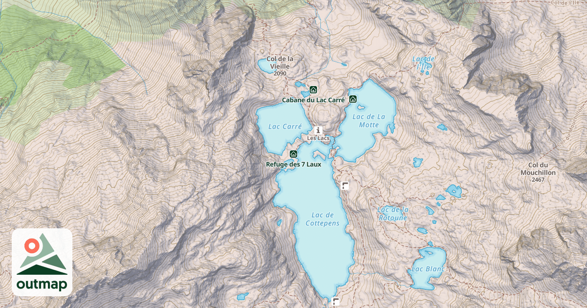Map of Refuge des 7 Laux