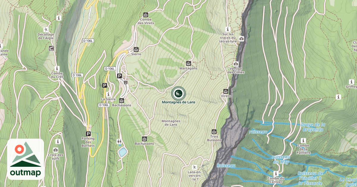 Map of Montagnes de Lans