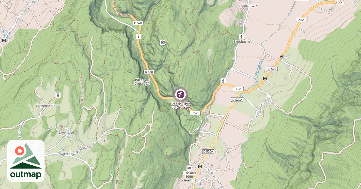 Map of Les gorges de Crossey