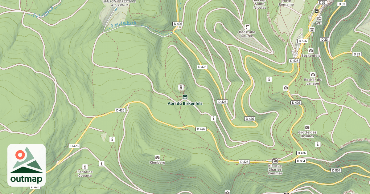 Map of Abri du Birkenfels