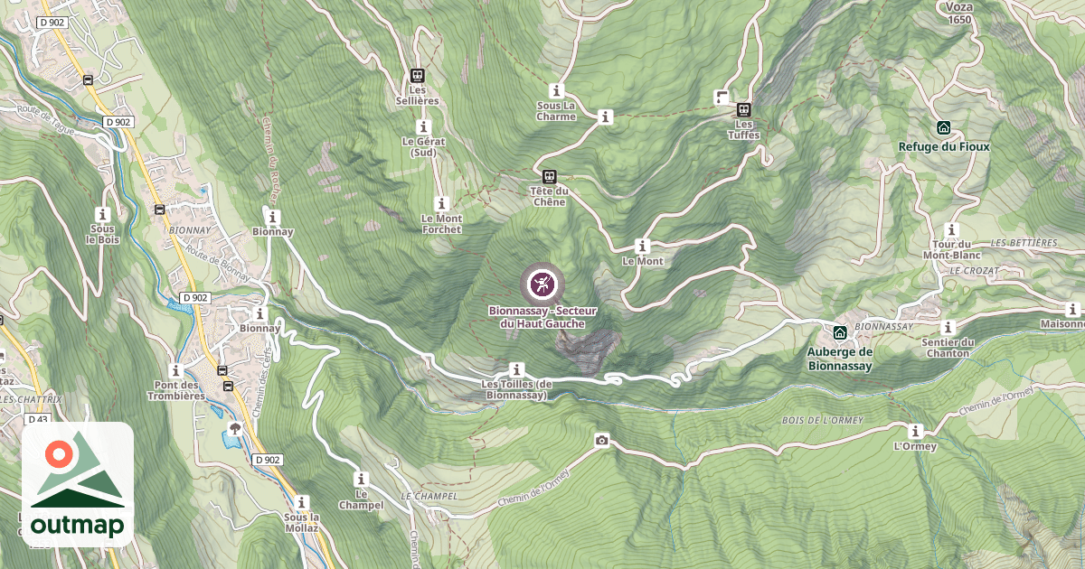 Map of Bionnassay - Secteur du Haut Gauche