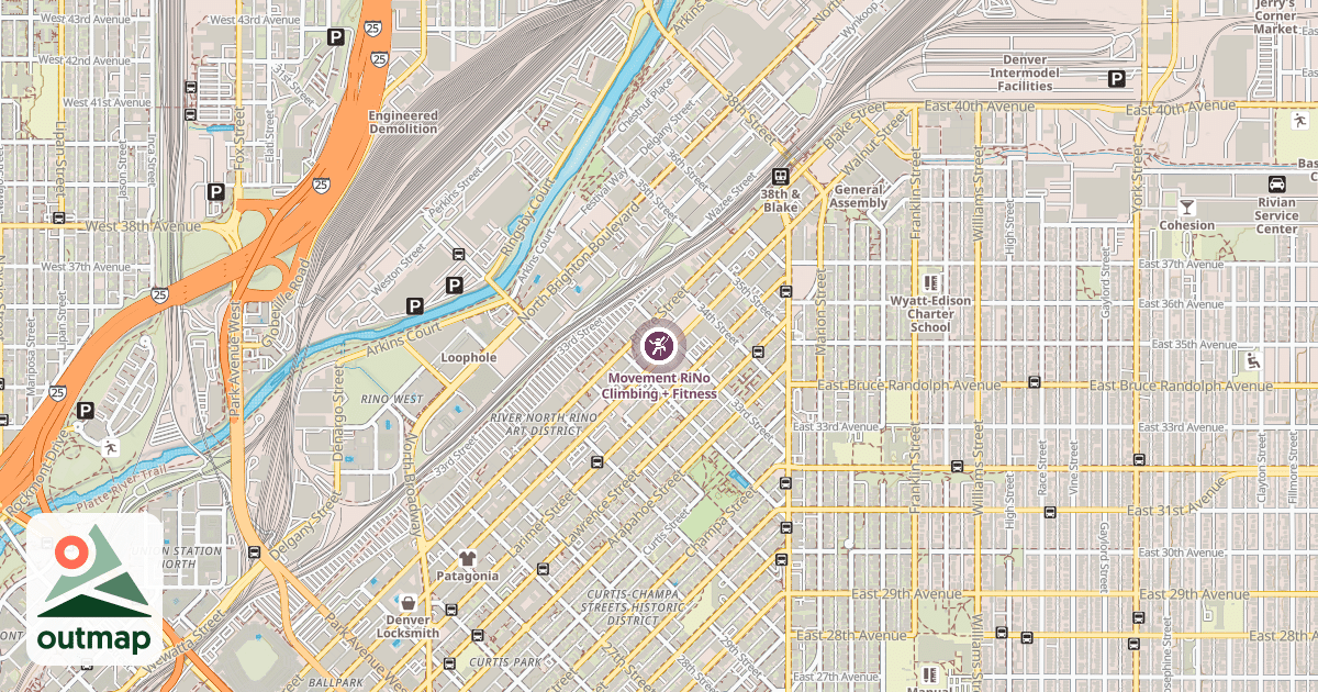 Map of Movement RiNo Climbing + Fitness