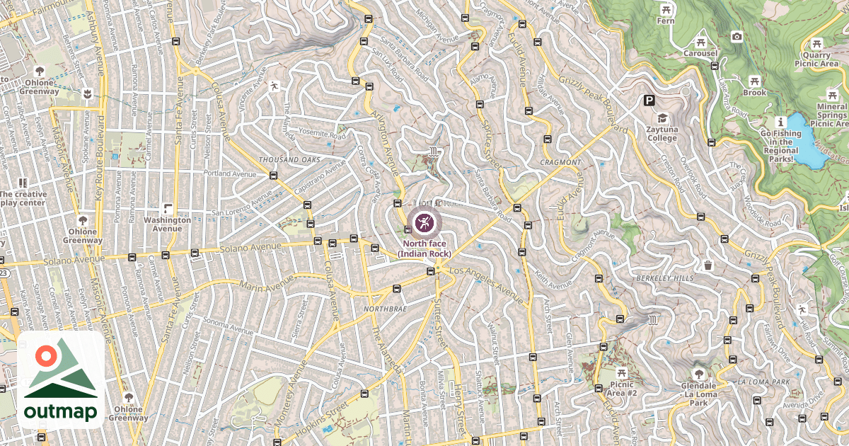 Map of North face (Indian Rock)
