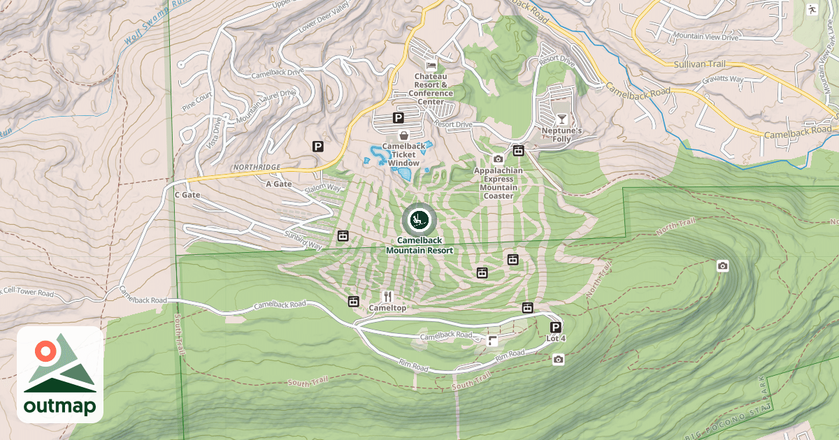 Map of Camelback Mountain Resort