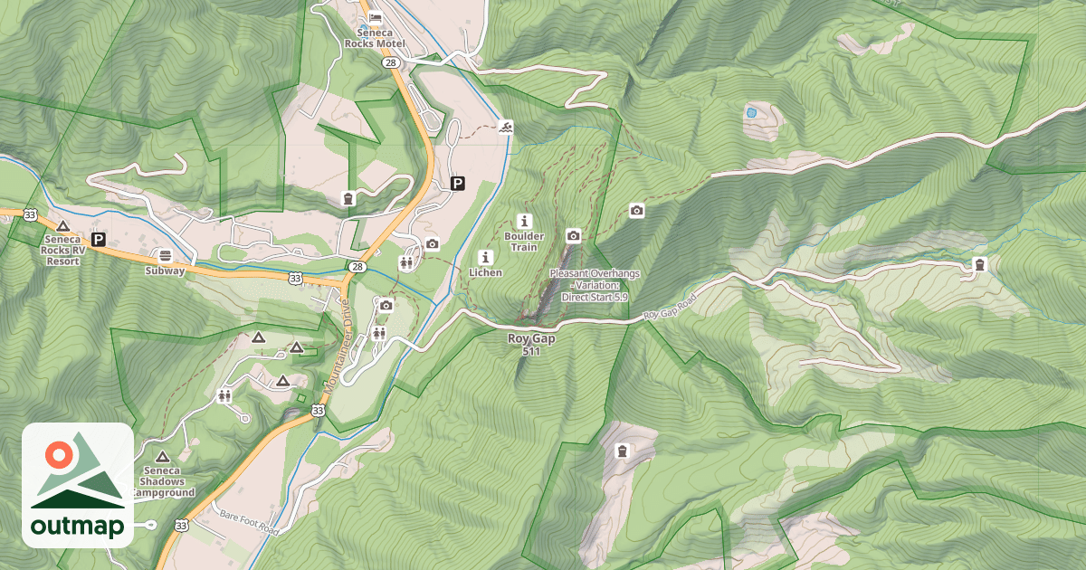 Map of Pleasant Overhangs - Variation: Direct Start