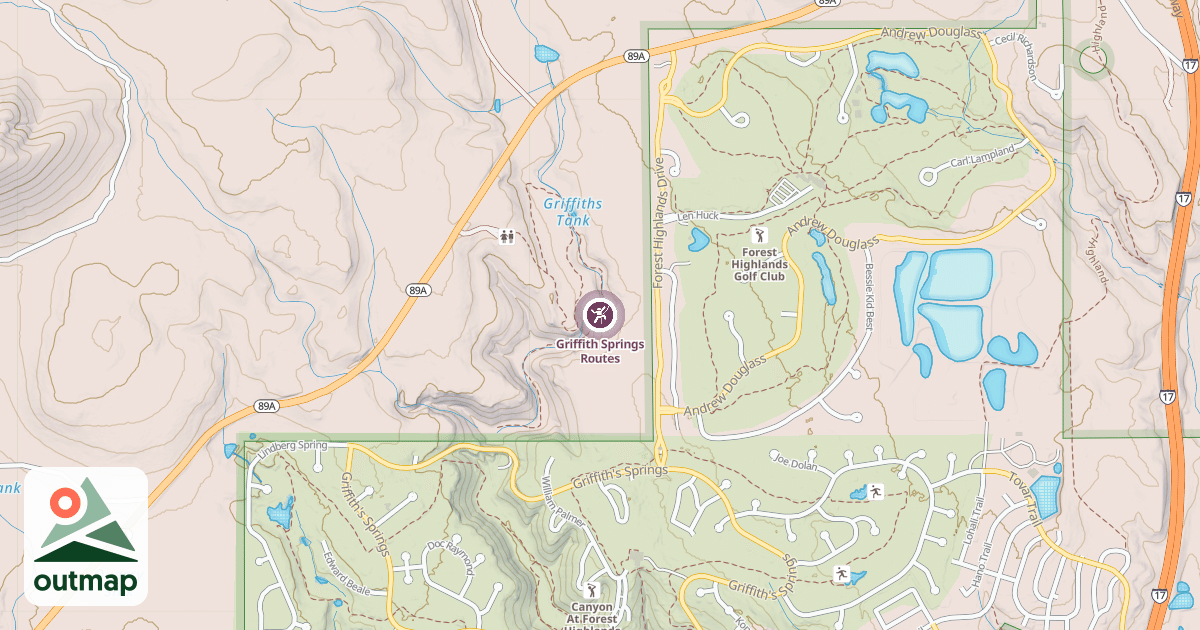 Map of Griffith Springs Routes