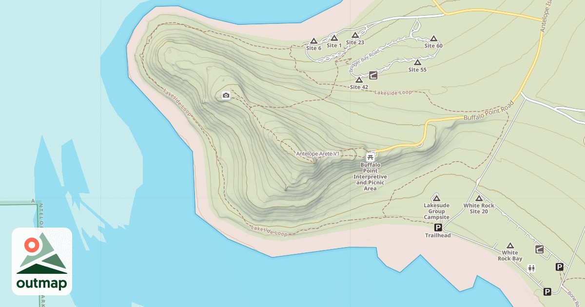 Map of Antelope Arete