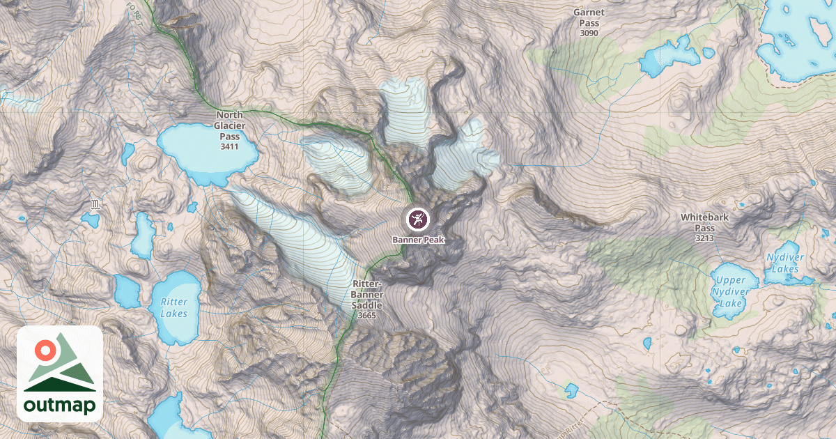 Map of Banner Peak