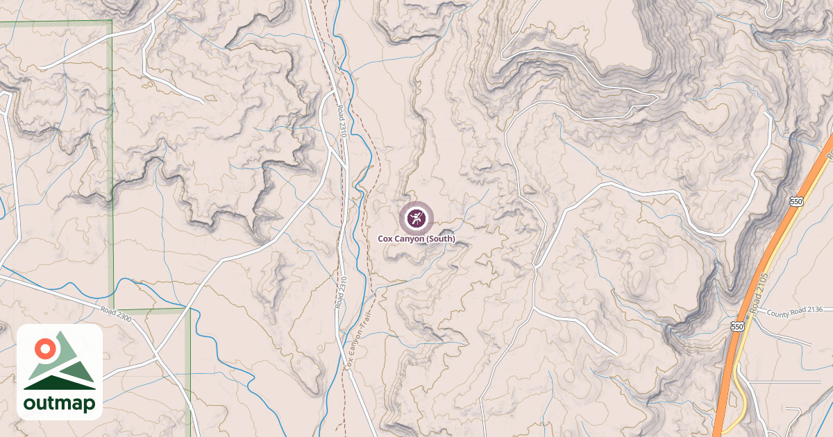 Map of Cox Canyon (South)