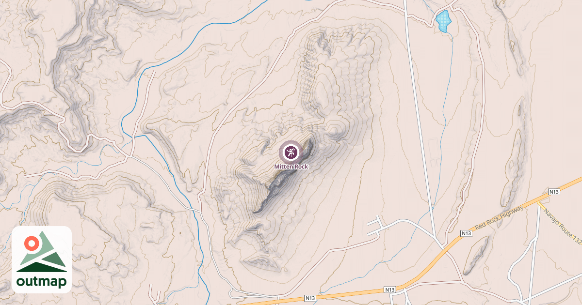 Map of Mitten Rock