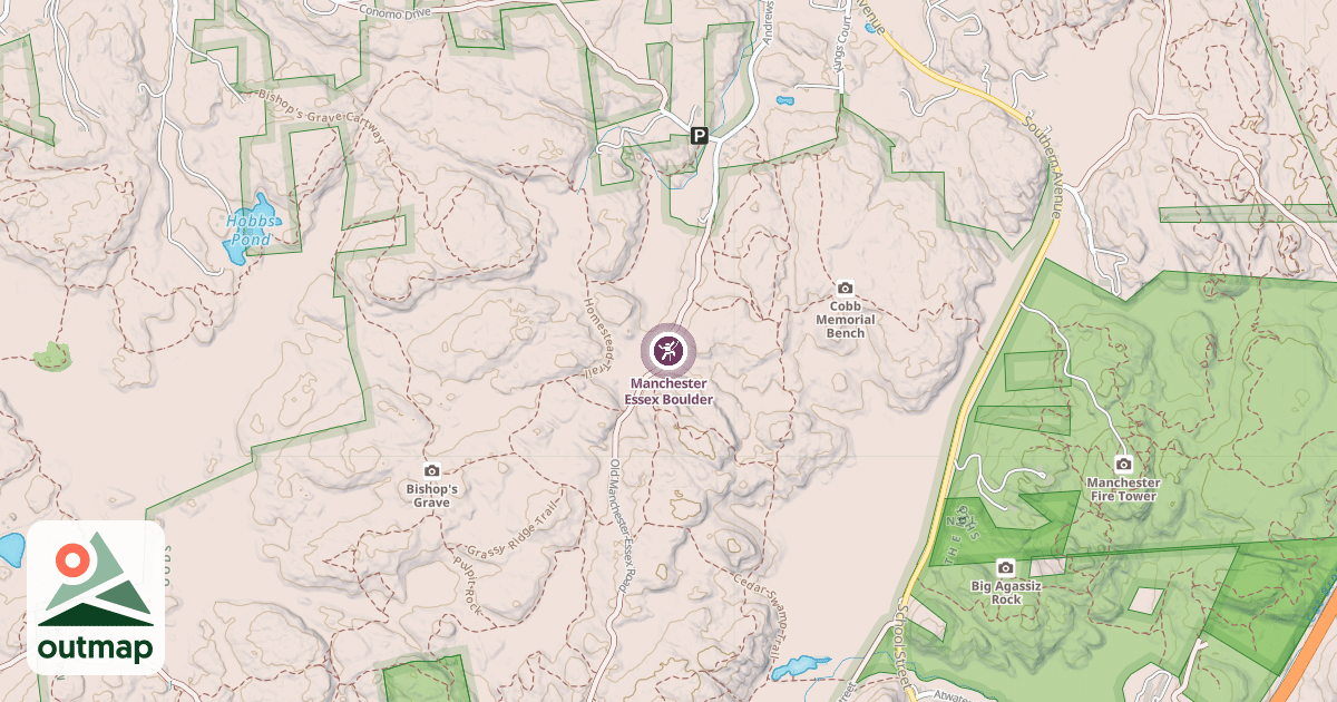 Map of Manchester Essex Boulder