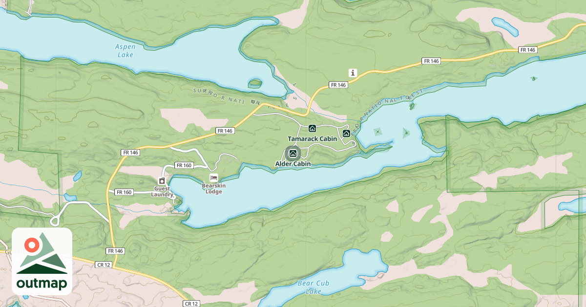 Map of Alder Cabin
