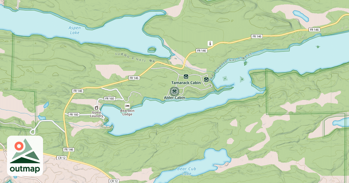 Map of Alder Cabin
