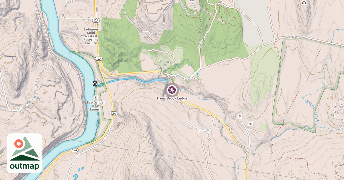 Map of Trues Brook Ledge
